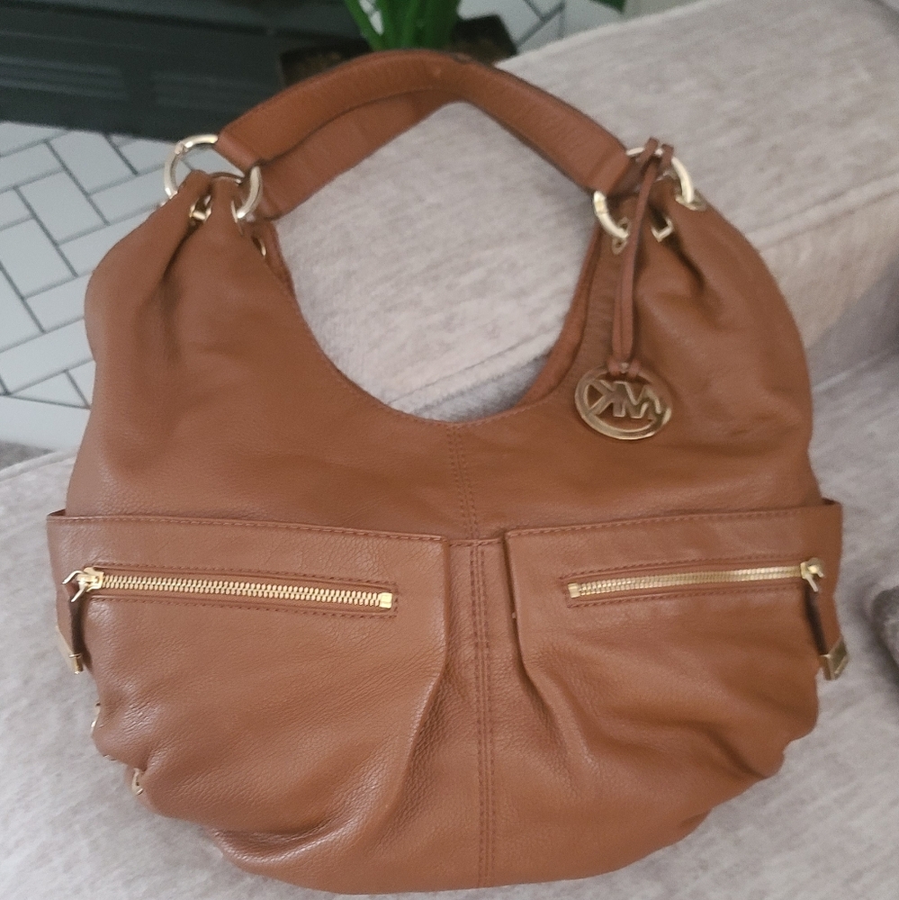 Michael Kors Brown Leather Shoulder Bag